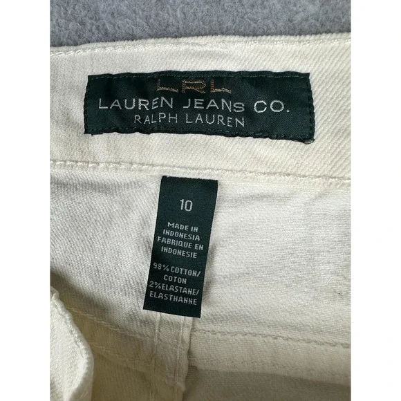 Lauren Jeans Co Ralph Lauren Jeans Womens 10 White Mid Rise Straight Stretch NWT - Picture 3 of 10